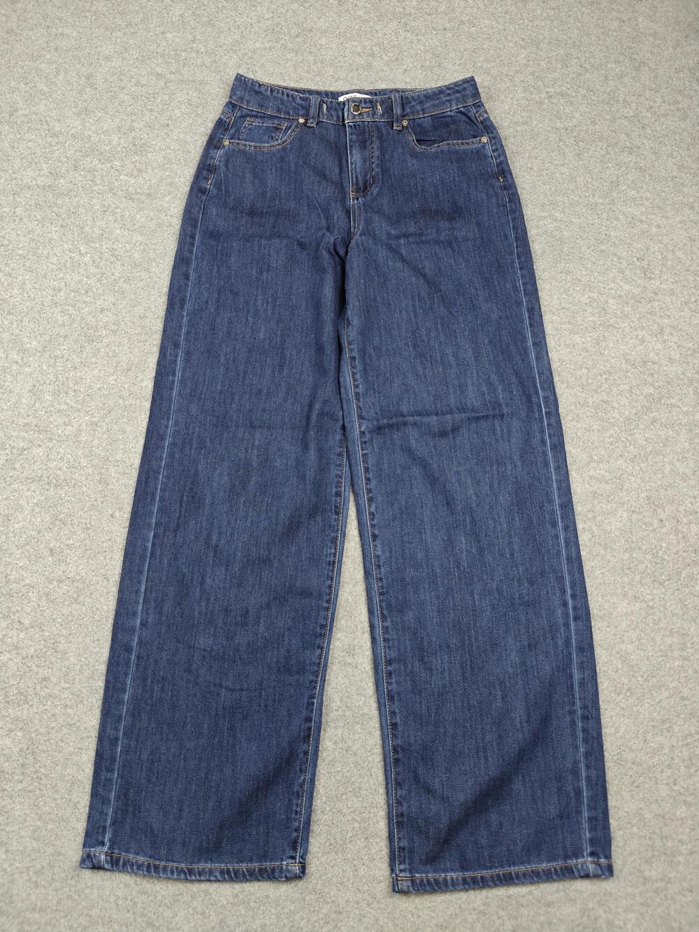 OAT Jeans Womens 0/25 Blue Dark Wash Relaxed Straight Cloud Luxe 33 Inseam